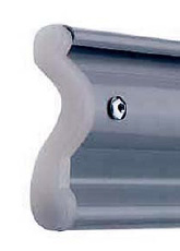 Special polyamide cap at profile ends that reduces friction and noise.